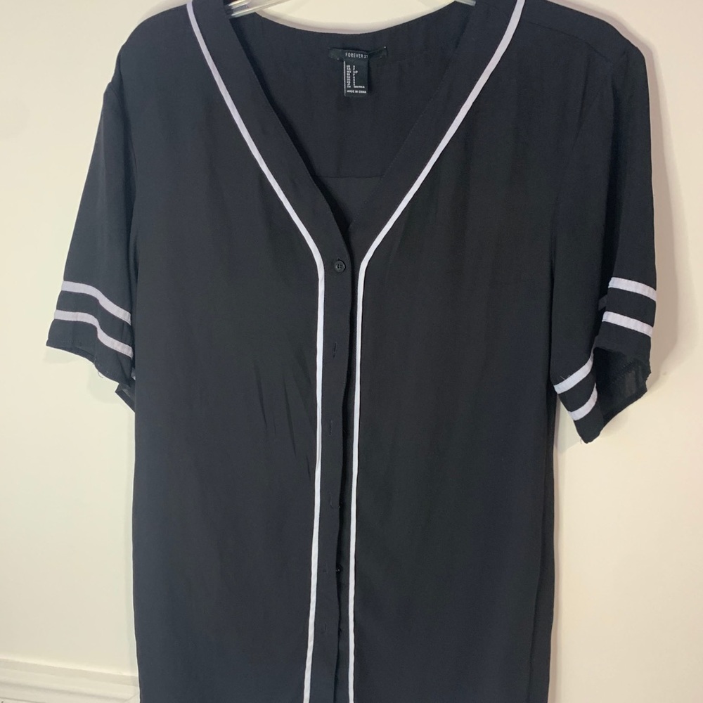 Forever 21 Jersey Button Down Shirt